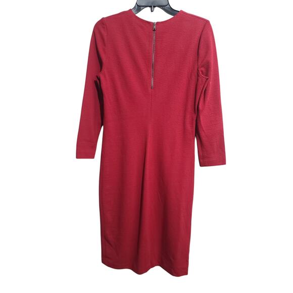 Vince 3/4 Sleeve Boucle Sheath Dress Red - Picture 2 of 5